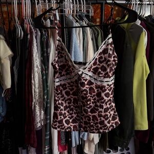 Leopard Print Lace Camisole